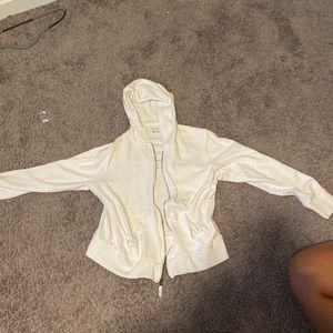 Colombia white zip up sweatshirt, size small
